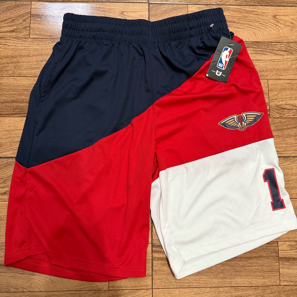 New Orleans Pelicans Red and White NBA Sports Shorts